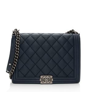 Chanel Calfskin Double Stitch Large Boy Bag
